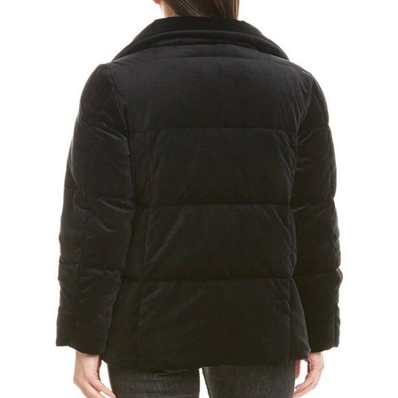 Cole Haan Signature Black Velvet Down Coat With Gold Hardware NWOT - Picture 2 of 5